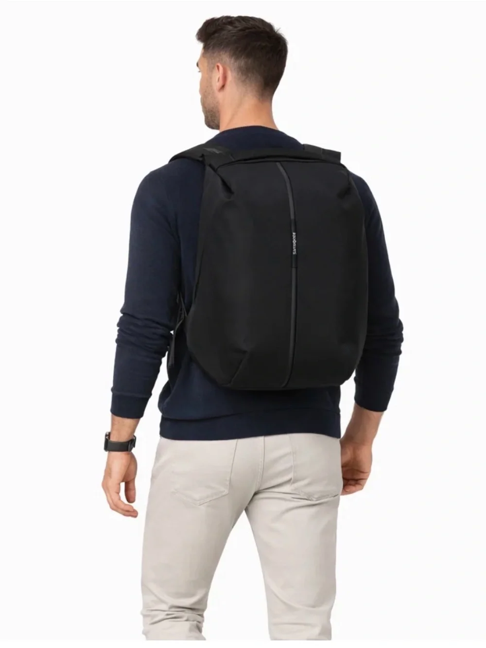 Samsonite Black Backpack with Reflective Center Stripe